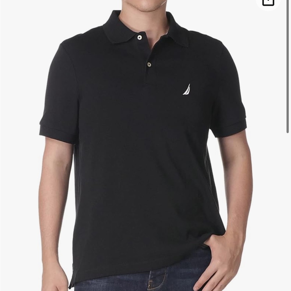 Nautica mens Short Sleeve Solid Stretch Cotton Pique Polo Shirt